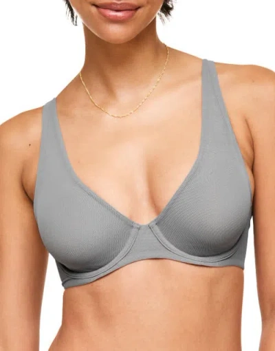 Adore Me Ivy Unlined Triangle Bra In Dark Grey