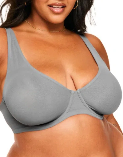 Adore Me Ivy Unlined Triangle Bra In Dark Grey