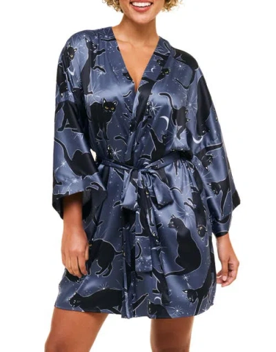 Adore Me Izabella Kimono Robe In Convo Blue