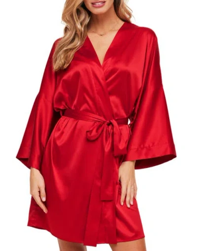 Adore Me Izabella Kimono Robe In Dark Red