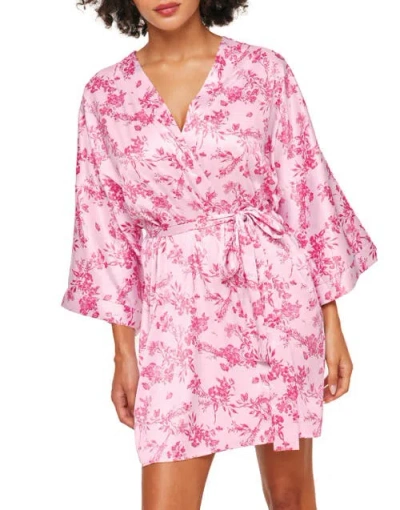 Adore Me Izabella Kimono Robe In Floral Pink
