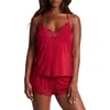 Adore Me Jacky Pajama Cami & Shorts Set In Red