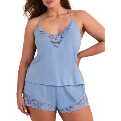 Adore Me Jacky Pajama Cami & Shorts Set In Blue