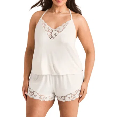 Adore Me Jacky Pajama Cami & Shorts Set In White