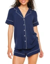 Adore Me Jane Pajama Shirt & Shorts Set In Blue