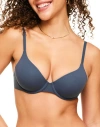Adore Me Janelle Contour Demi Bra In Dark Blue