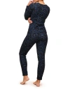 Adore Me Janise Women's Pajama Long Sleeve Top & Leggings Set In Novelty Black
