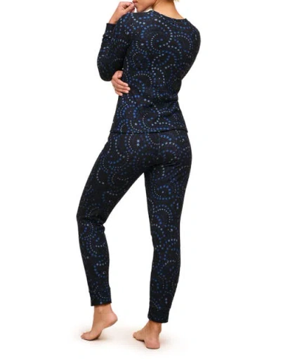 Adore Me Janise Women's Pajama Long Sleeve Top & Leggings Set In Novelty Black