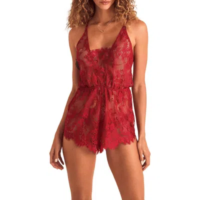 Adore Me Jasmin Romper Lingerie In Red