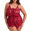 Adore Me Jasmin Romper Lingerie In Red