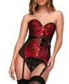 Adore Me Jasmine Women's Boned Corset & Thong Set In Black