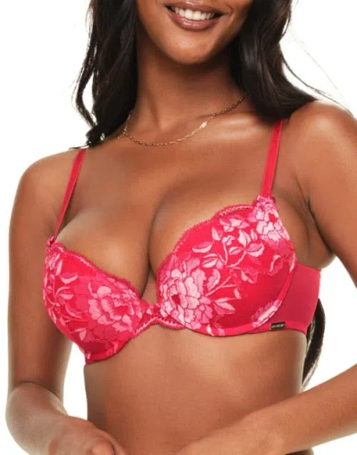 Adore Me Jaya Push Up Plunge Bra In Dark Red
