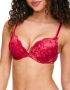Adore Me Jaya Push Up Plunge Bra In Dark Red Floral