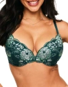 Adore Me Jaya Push Up Plunge Bra In Floral Green