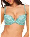 Adore Me Jaya Push Up Plunge Bra In Medium Green