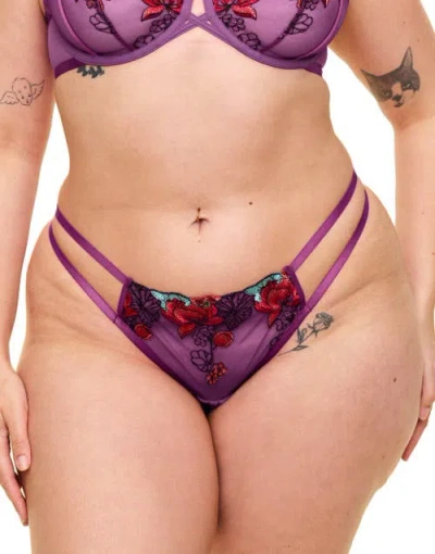 Adore Me Jayda Brazilian Panties In Floral Purple