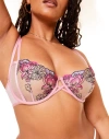 Adore Me Jayda Unlined Balconette Bra In Floral Pink