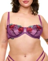 Adore Me Jayda Unlined Balconette Bra In Floral Purple