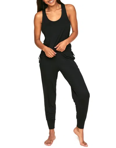 Adore Me Jayden Pyjama Tank & Trouser Set In Black