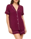 Adore Me Jayne Short Pajama Set In Dark Purple
