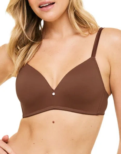 Adore Me Jeannette Push Up Demi Bra In Brown