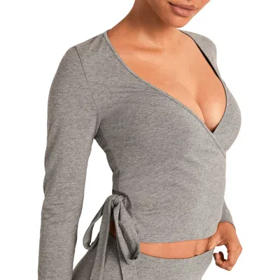Adore Me Jersey Lounge Top In Gray