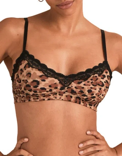 Adore Me Jersey Unlined Bralette Bra In Brown
