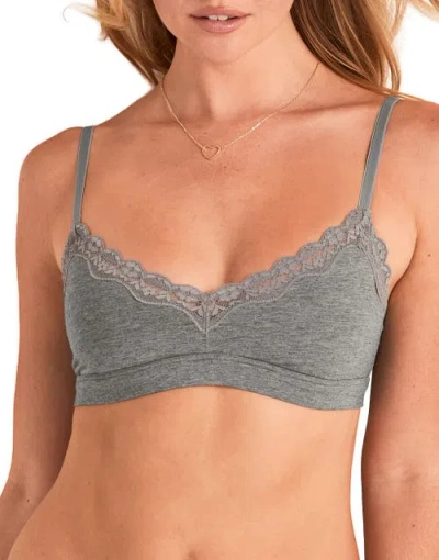 Adore Me Jersey Unlined Bralette Bra In Gray