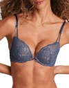 Adore Me Josie Push Up Plunge Bra In Blue