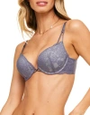 Adore Me Josie Push Up Plunge Bra In Dark Grey