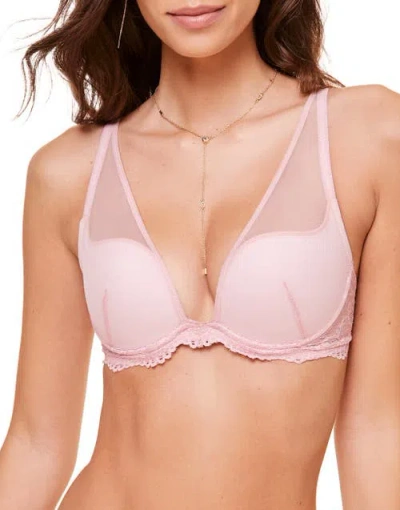 Adore Me Joslyn Push Up Plunge Bra In Medium Pink