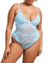 Adore Me Julianna Bodysuit Lingerie In Light Blue