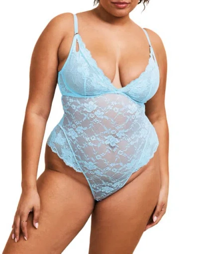 Adore Me Julianna Bodysuit Lingerie In Light Blue