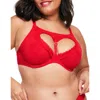 Adore Me Kalila Unlined Plunge Bra In Dark Red