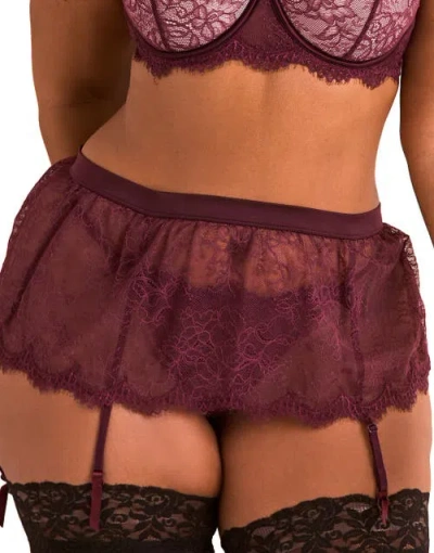Adore Me Karah Garter Belt Lingerie In Purple