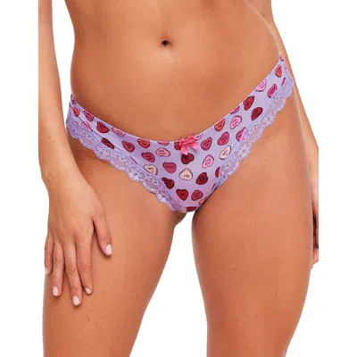 Adore Me Kati Thong Panties In Heart Purple