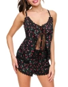 Adore Me Kiora Cami And Shorts Pajama Set In Novelty Black