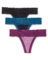 Adore Me Kourtney Women's Plus-size Thong Thong Panties (pack Of 3) In Multi
