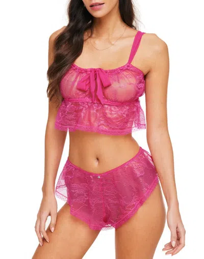 Adore Me Lauretta Women's Cami & Shorts Set Lingerie In Dark Pink
