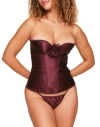 Adore Me Laurin Satin Boned Corset In Dark Purple