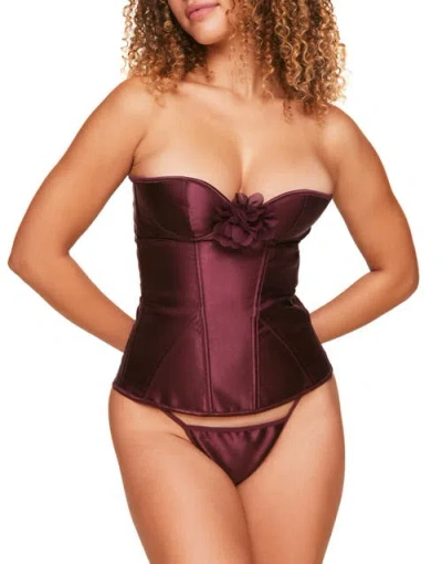 Adore Me Laurin Satin Boned Corset In Dark Purple