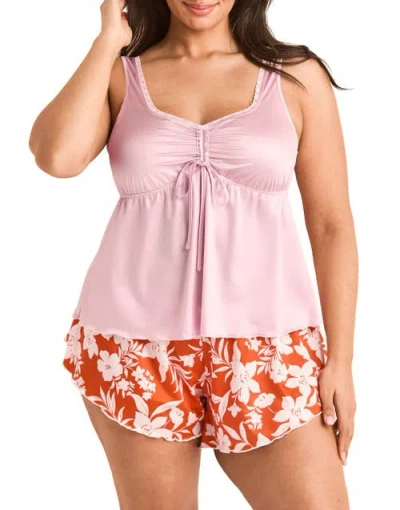 Adore Me Lavern Pajama Tank Top & Shorts Set In Multi