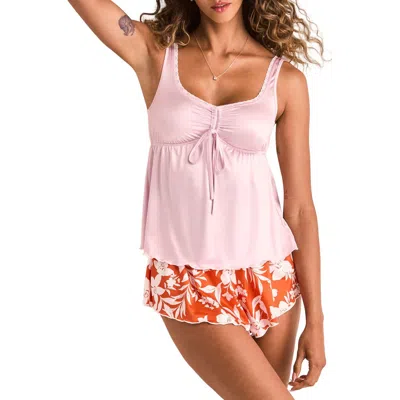 Adore Me Lavern Pajama Tank Top & Shorts Set In Pink