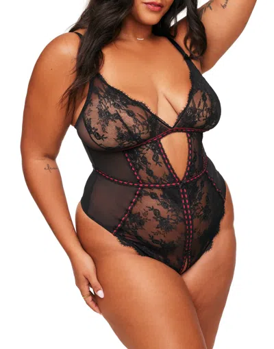 Adore Me Laylia Women's Plus-size Crotchless Bodysuit Lingerie In Black
