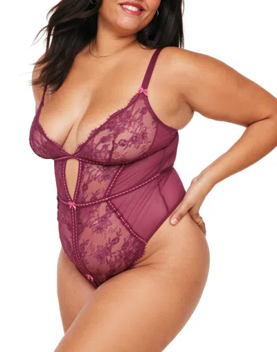 Adore Me Laylia Women's Plus-size Crotchless Bodysuit Lingerie In Multi