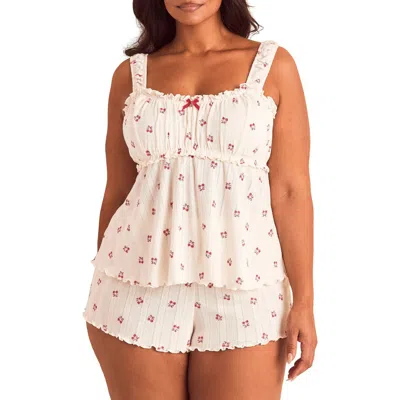Adore Me Leanore Tank And Shorts Pajamas In White