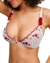 Adore Me Levana Unlined Plunge Bra In Floral Blue