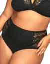Adore Me Lianne Swimwear High-rise Bikini Bottom In Black