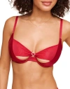 Adore Me Libi Unlined Demi Bra In Dark Red
