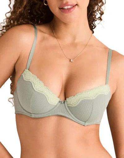 Adore Me Lilou Contour Demi Bra In Green